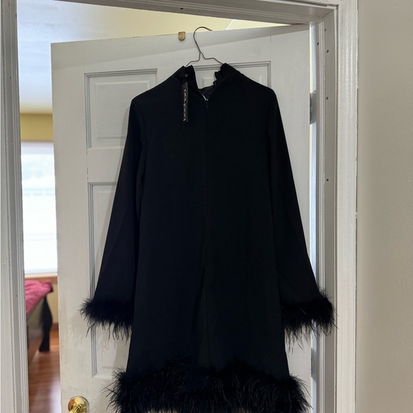 Black fur midi dress - Picture 4 of 4